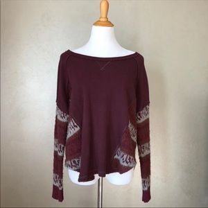 Free People burgundy chunky sweater